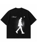 Black waffle boxy fit Front Design