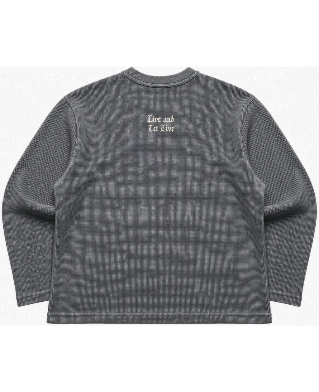 Acidwash waffle knit oversized full-sleeve Back Design