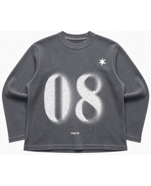 Acidwash waffle knit oversized full-sleeve Front Design