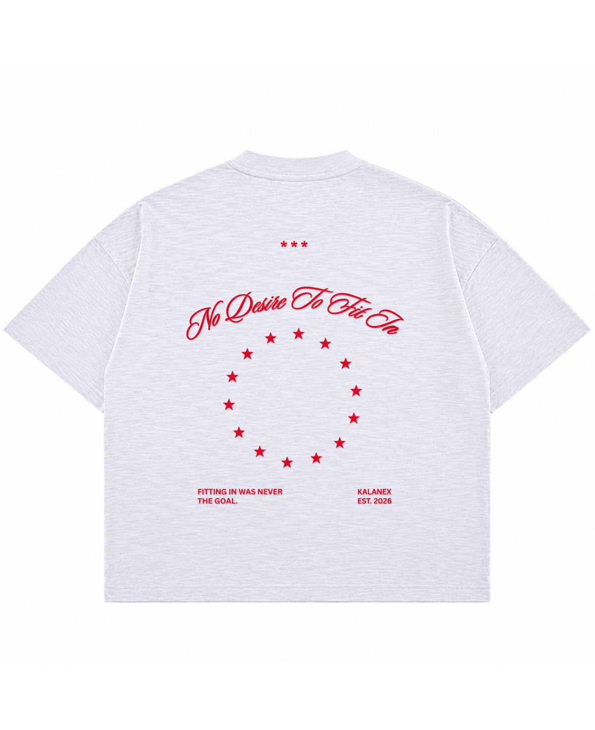 Dusty White Boxy Slub tee Back Design