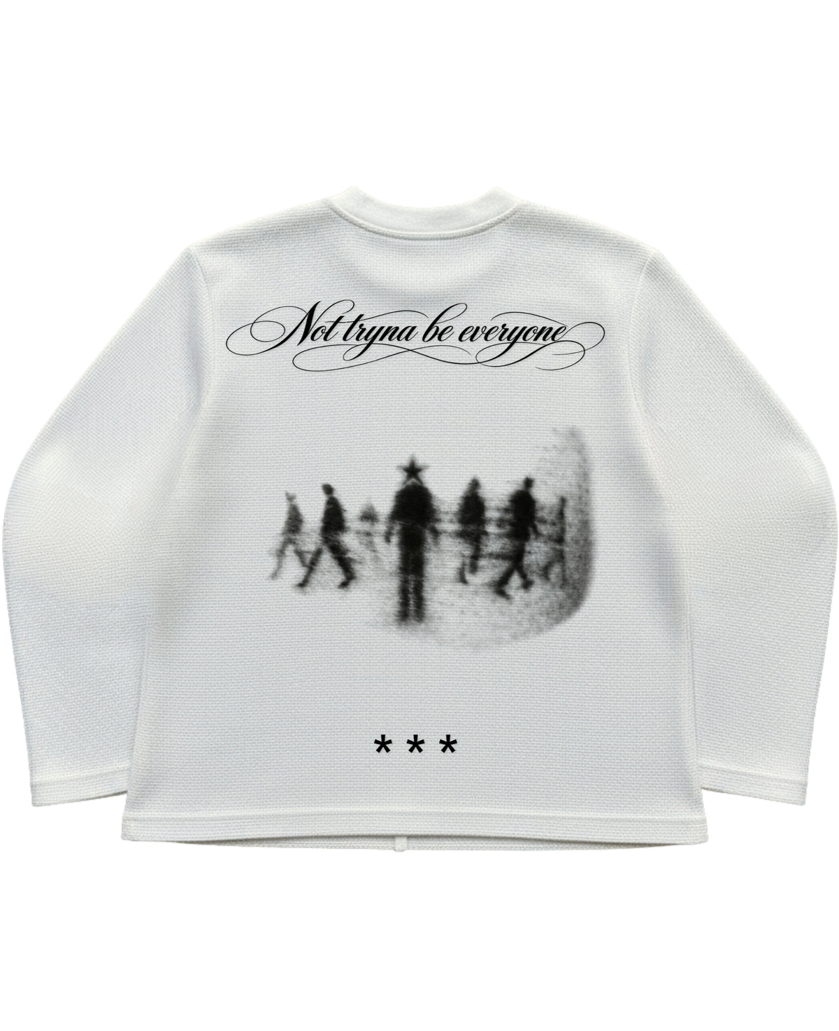 Off-white waffle knit oversized full-sleeve Back Design