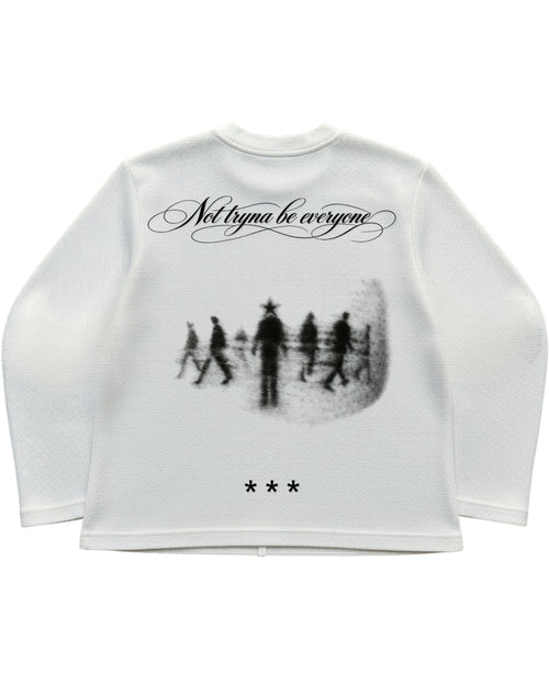 Off-white waffle knit oversized full-sleeve Back Design