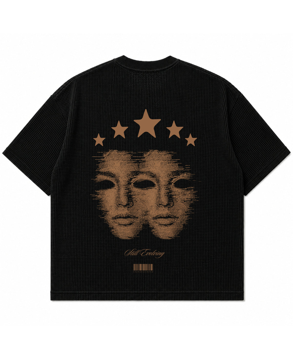 Black waffle boxy fit Back Design