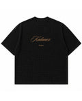 Black waffle boxy fit Front Design