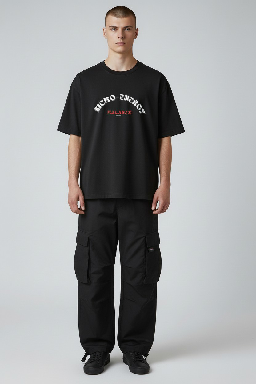 Sicko-Energy Unisex Oversized Classic Black Tee