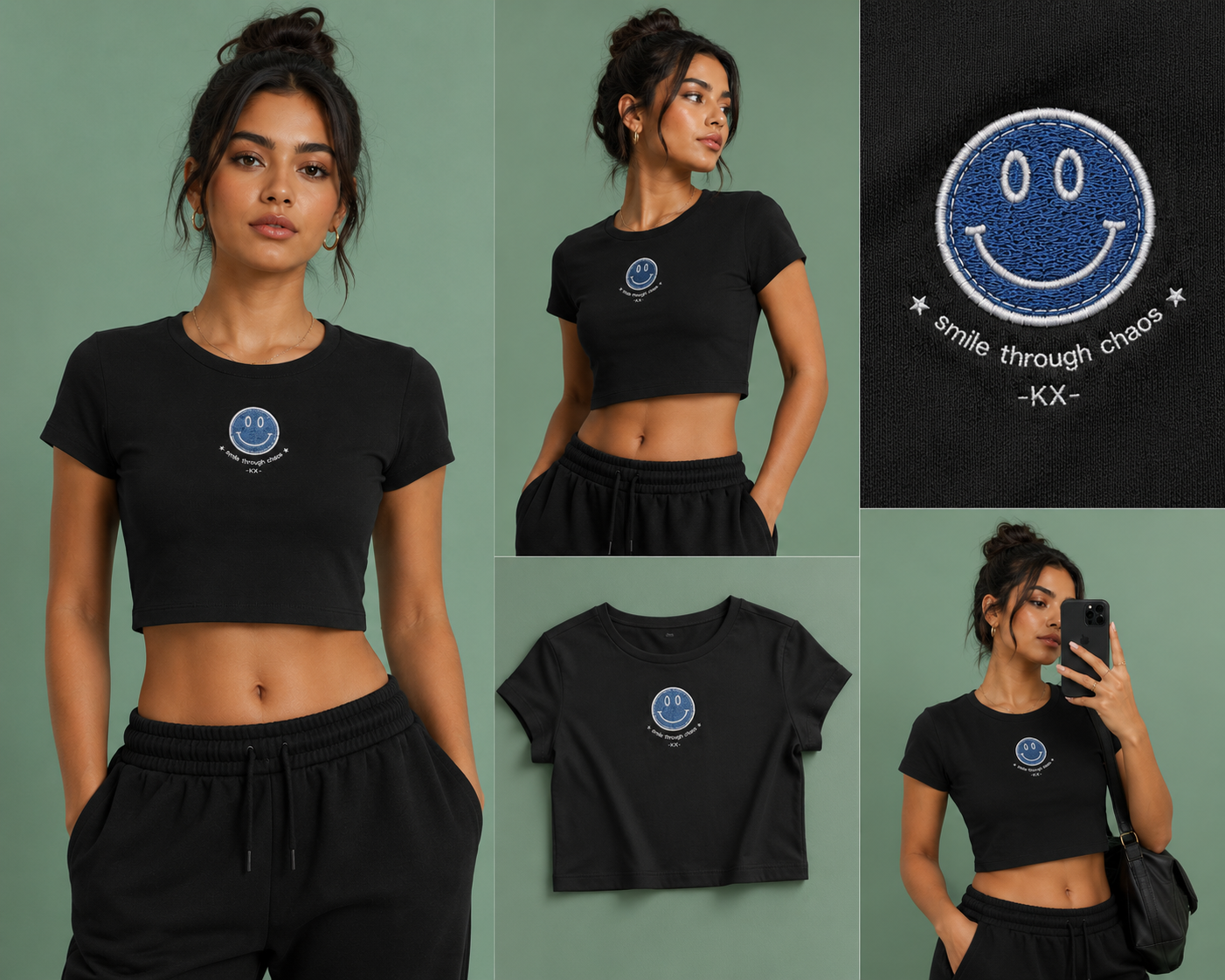 Embroidered Smiley Baby Tee